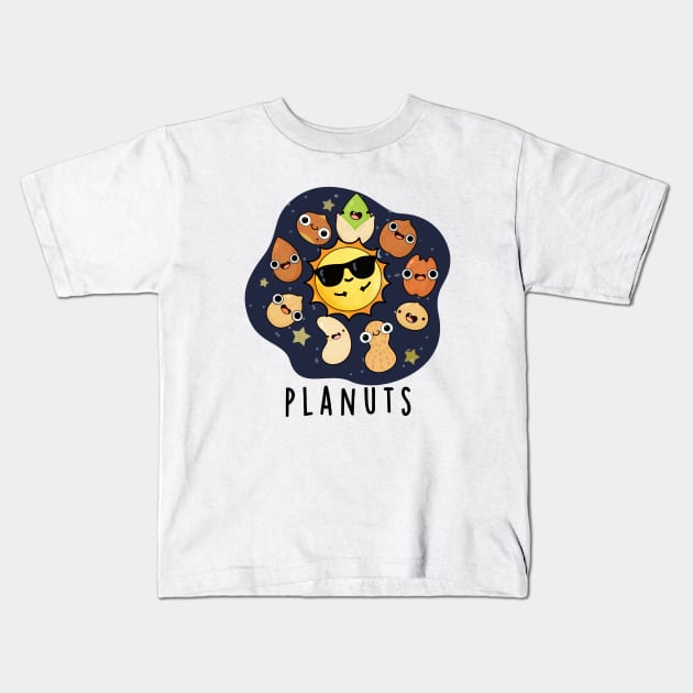 Planuts Funny Astronomy Nuts Pun Kids T-Shirt by punnybone